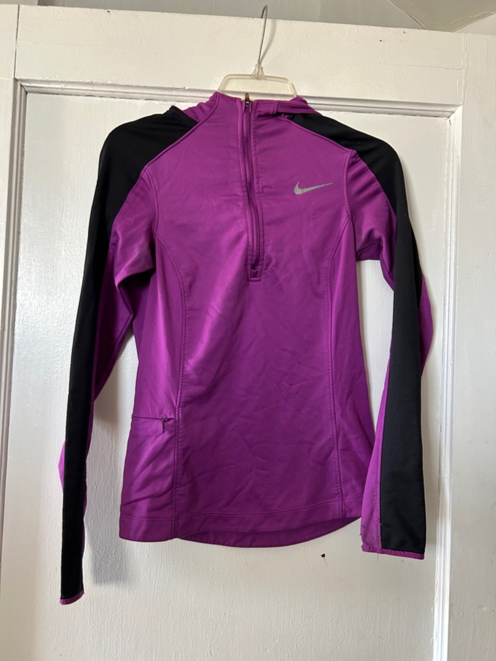 Nike Magenta and Black Half-Zip Performance Top